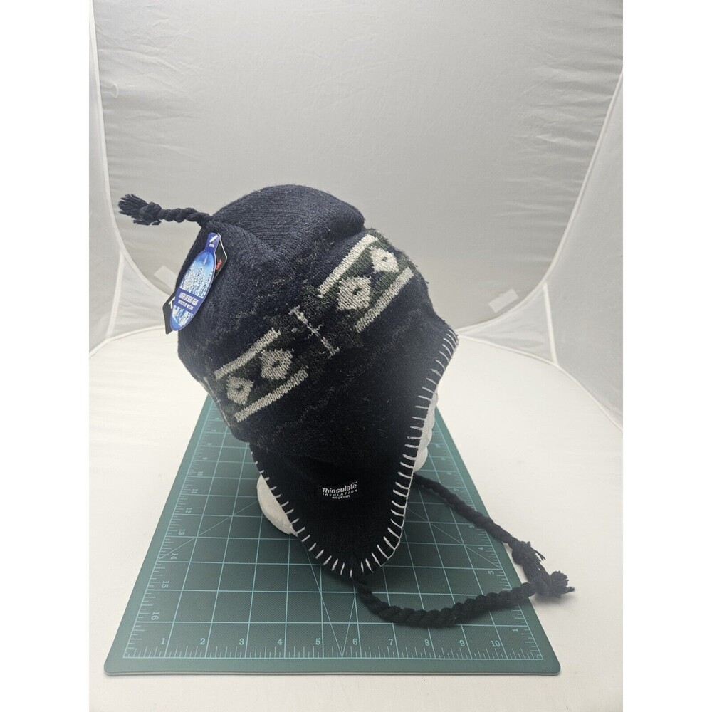 Fair Isle Beanie Thinsulate Insulation Sherpa Hat with Ear Flaps Wool Blend